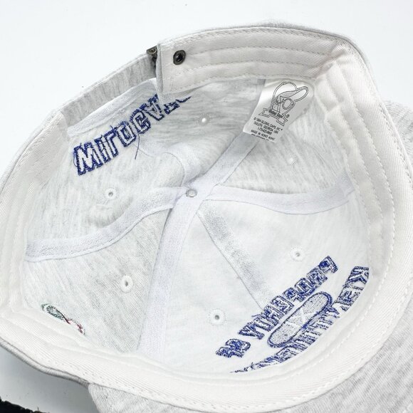 VTG 90s Property Of Kentucky Wildcats Athletic Block Head Gray Strapback Hat NEW - Picture 9 of 9